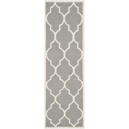 Safavieh Dhurries Hand Woven Flat Weave Rectangle Rug- Grey - Ivory- 2 Ft. 6 In. X 10 Ft. DHU632B-210